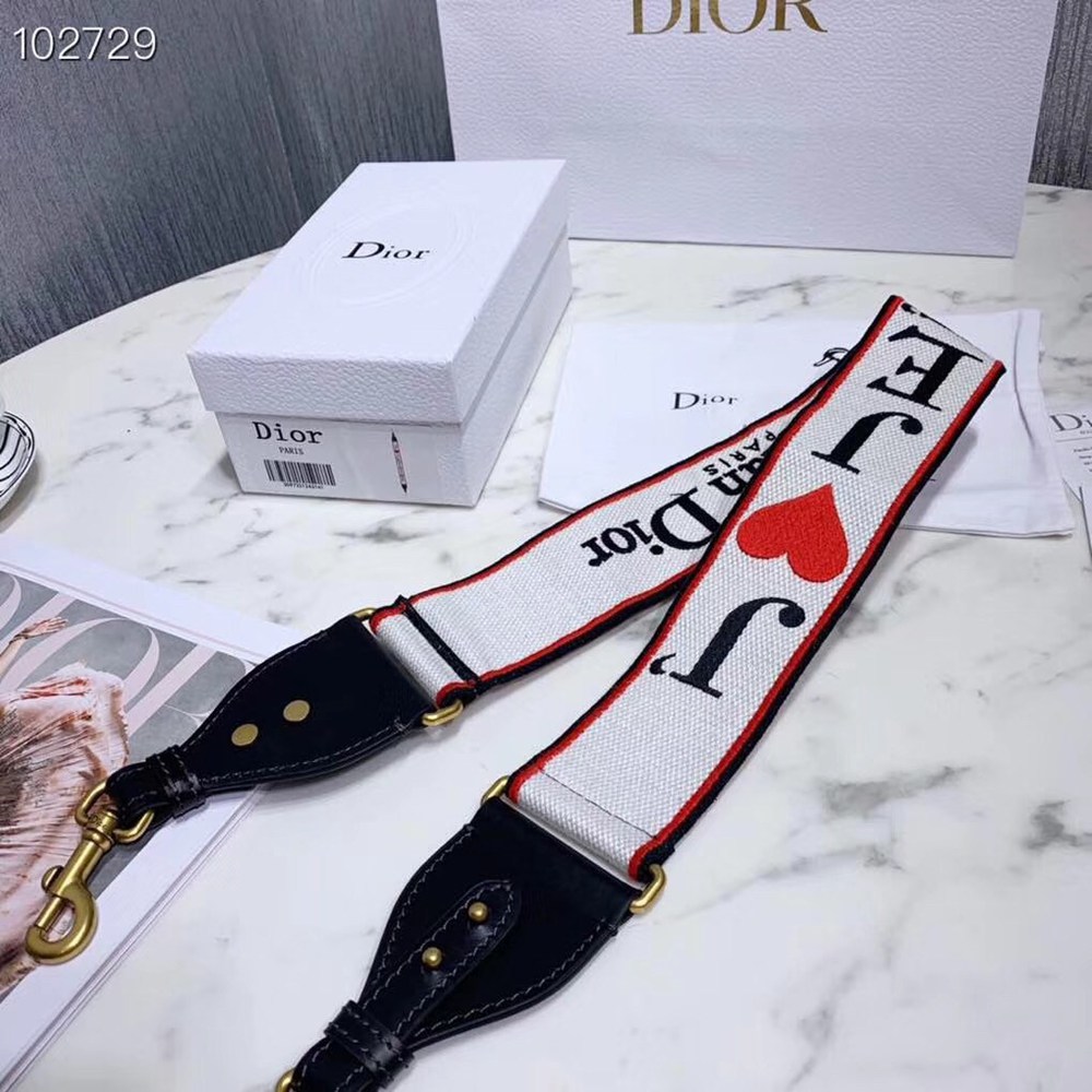 Christian Dior Shoulder Strap With Multicolored Je t'aime Motif