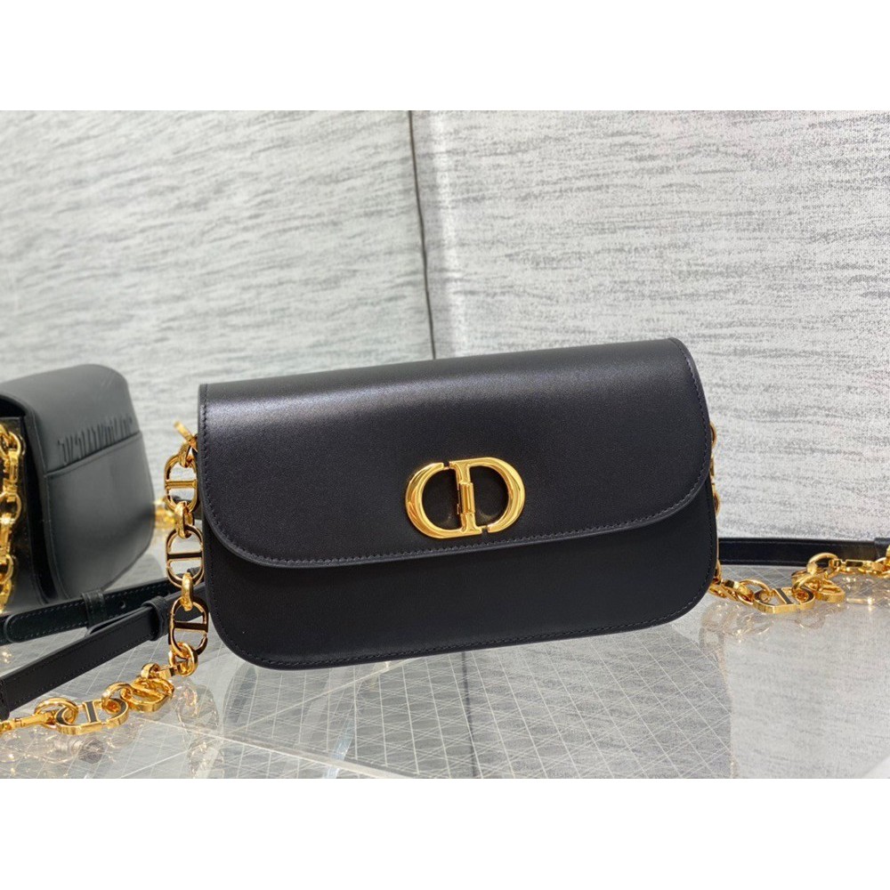 Dior 30 Montaigne Avenue Bag In Black Box Calfskin