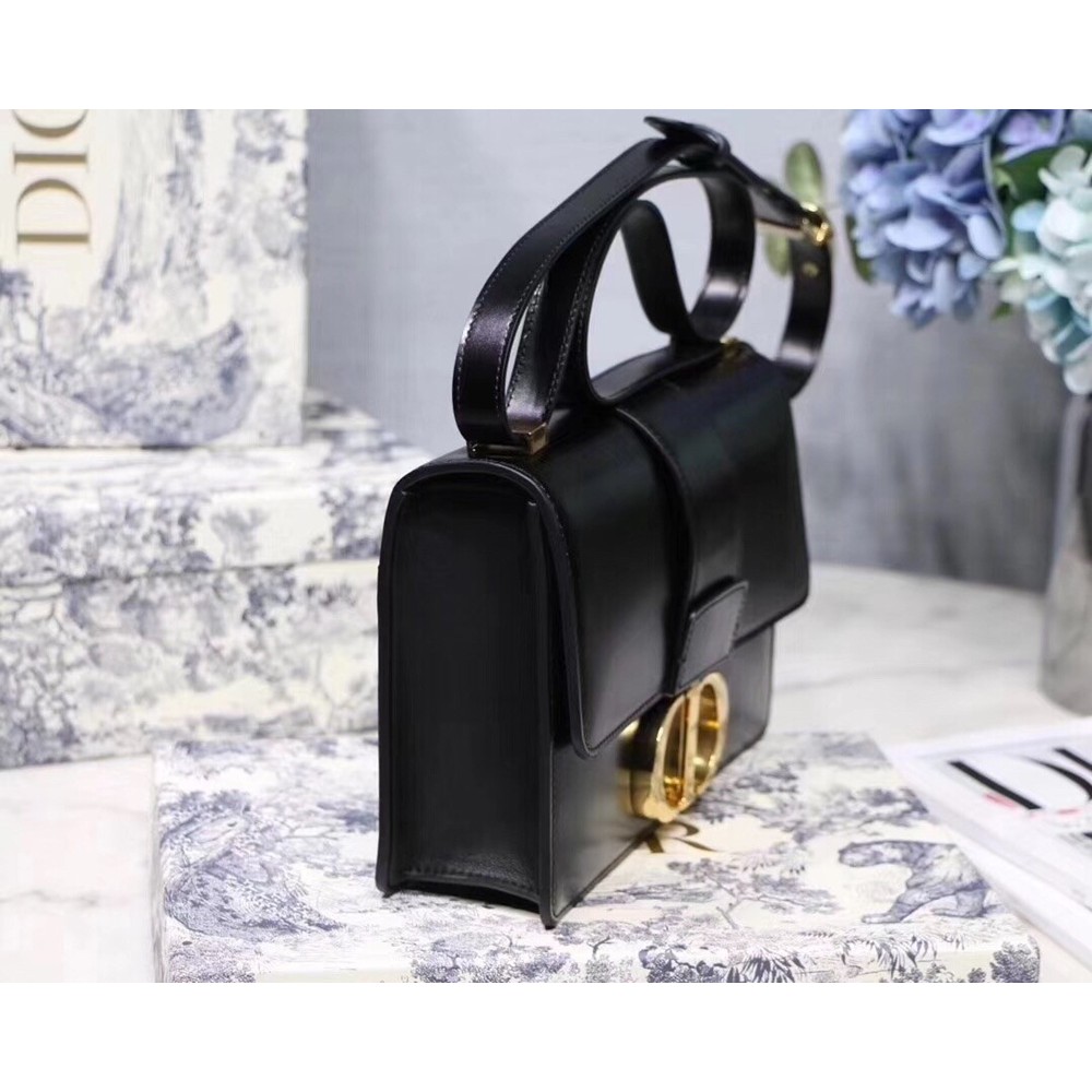 Dior 30 Montaigne Shoulder Bag In Black Calfskin