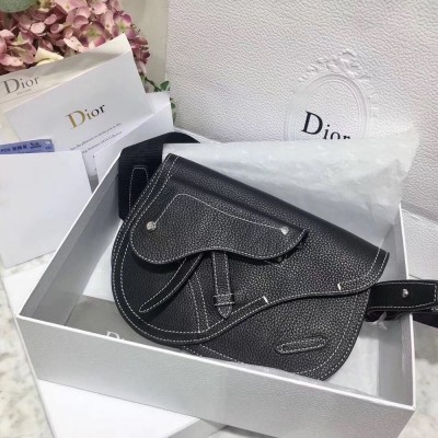 Dior Black DIOR x KAWS Pouch Saddle Bag