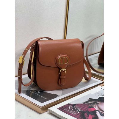 Dior Bobby Frame Bag In Brown Box Calfskin