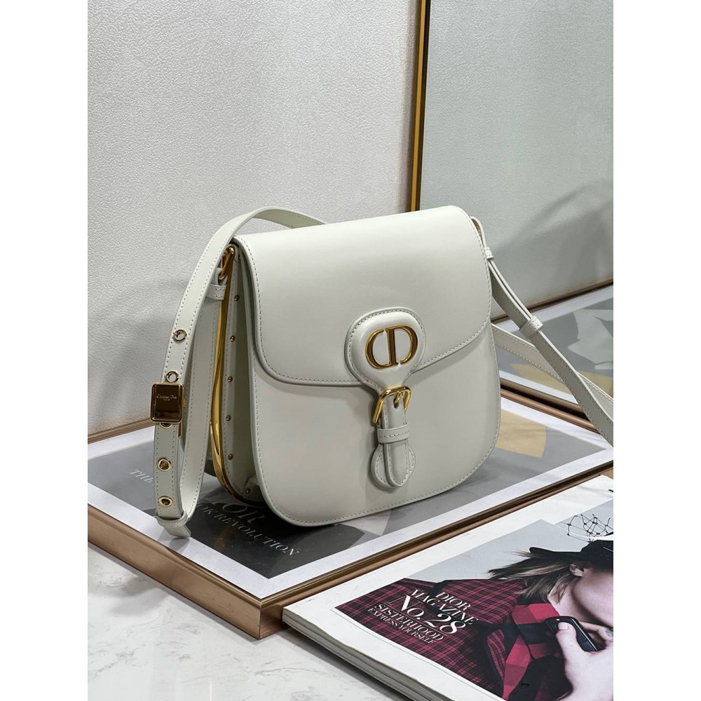 Dior Bobby Frame Bag In White Box Calfskin