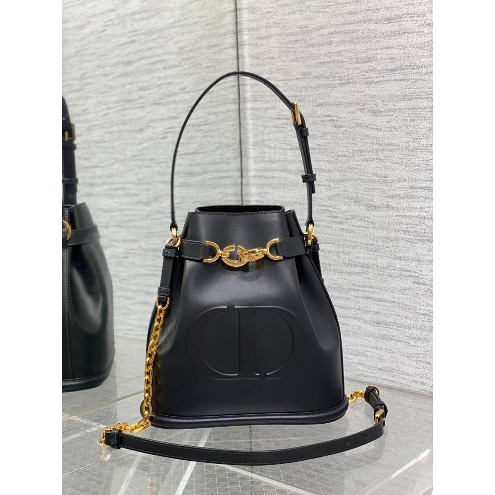 Dior C'est Medium Bag in Black Saddle Calfskin