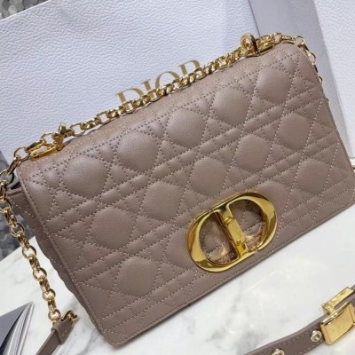 Dior Caro Medium Bag In Taupe Cannage Calfskin