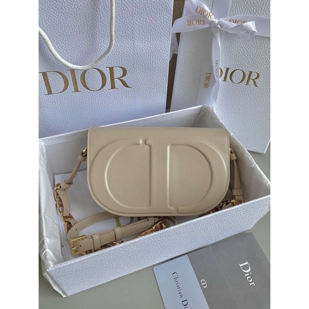 Dior CD Signature Chain Bag in Beige Calfskin