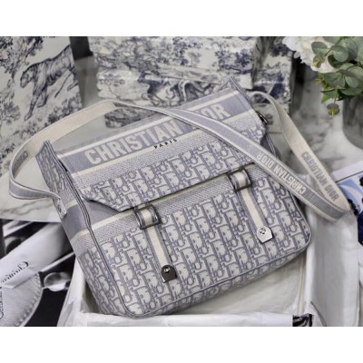 Dior Diorcamp Messenger Bag In Grey Oblique Canvas