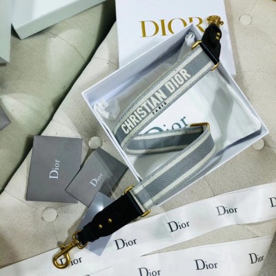 Dior Grey Embroidery Adjustable Shoulder Strap