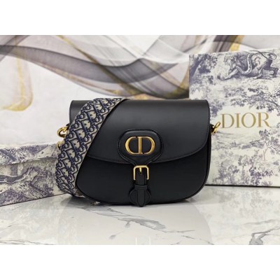 Dior Large Bobby Bag In Black Calfskin