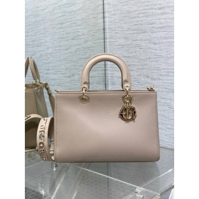 Dior Medium Lady D-Sire My ABCDior Bag in Beige Bull Leather