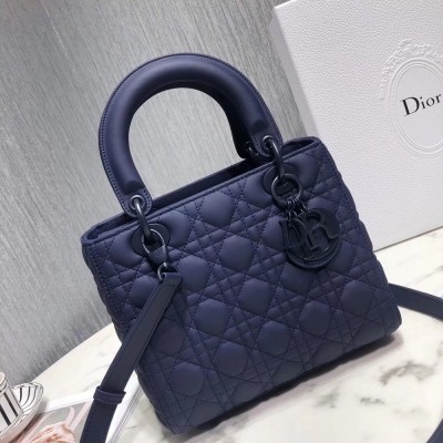 Dior Medium Lady Dior Bag In Indigo Blue Ultra Matte Calfskin