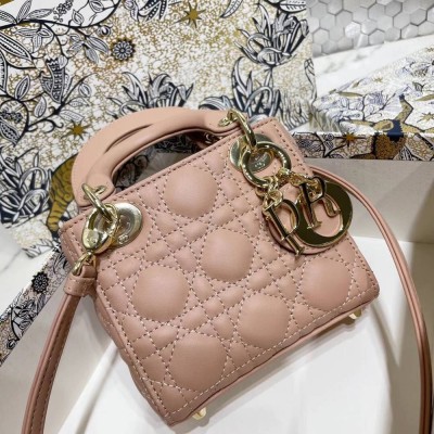 Dior Micro Lady Dior Bag In Poudre Cannage Lambskin CDBS24502