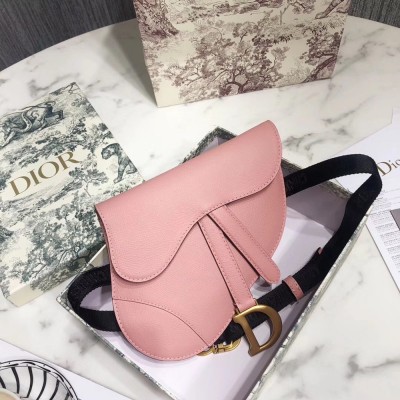 Dior Saddle Belt Bag In Powder Grained Calfskin