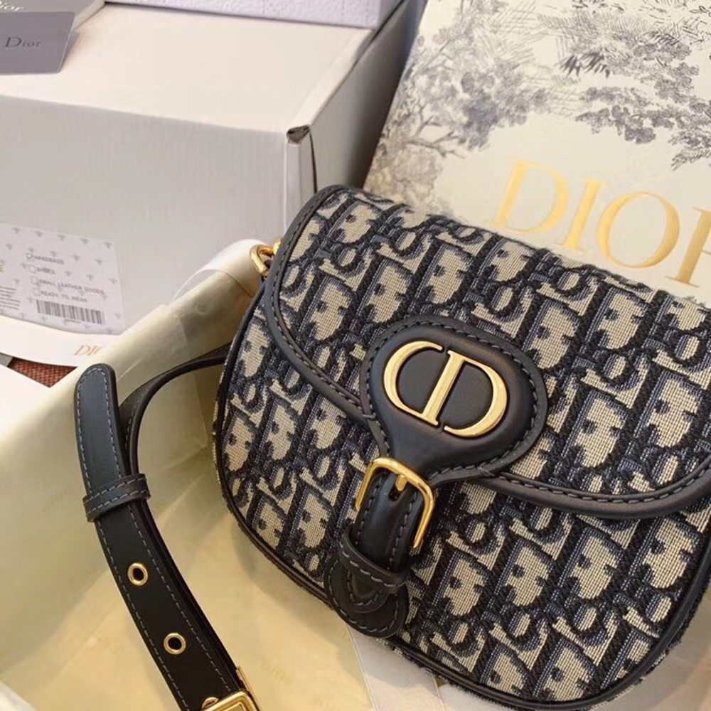 Dior Small Bobby Bag In Blue Dior Oblique Canvas